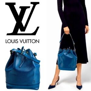 Louis Vuitton GM Noé Bucket Bag in Toledo Blue ~ EUC